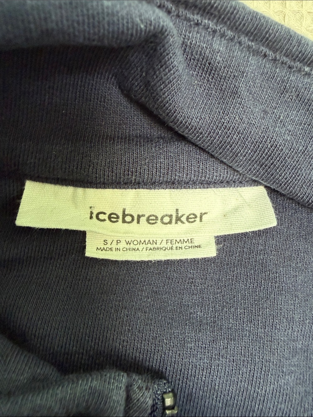 Icebreaker Women's sz S Blue zip hoodie 70% Cotton, 30% Wool - warm breathable - Picture 3 of 7